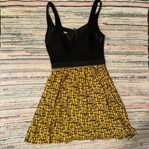 Yellow & Black Bodice Dress